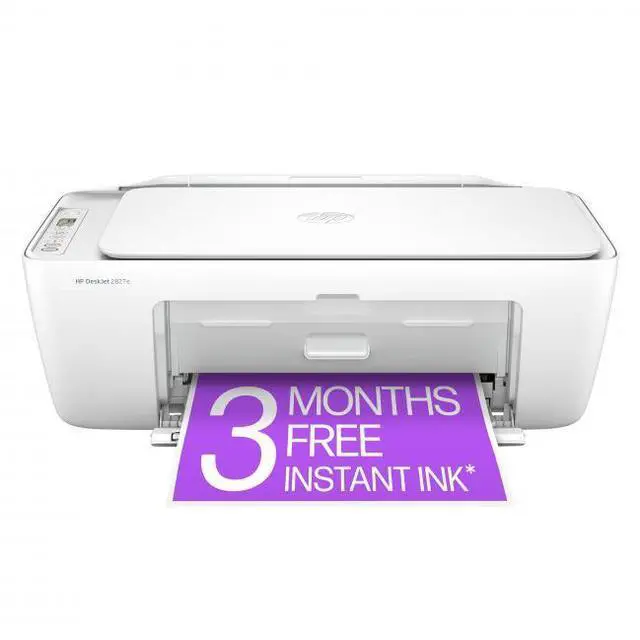 Main image of HP DeskJet 2827e All-in-One Printer with Bonus 3 Months of Instant Ink with HP+ - Print, Copy, & Scan - 60-sheet input tray - 25-sheet output tray - Print Speed up to 7.5 pages per minute - Wirele