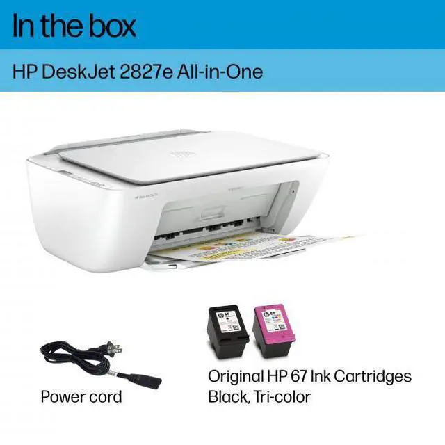 Alt view image 6 of 7 - HP DeskJet 2827e All-in-One Printer with Bonus 3 Months of Instant Ink with HP+ - Print, Copy, & Scan - 60-sheet input tray - 25-sheet output tray - Print Speed up to 7.5 pages per minute - Wirele