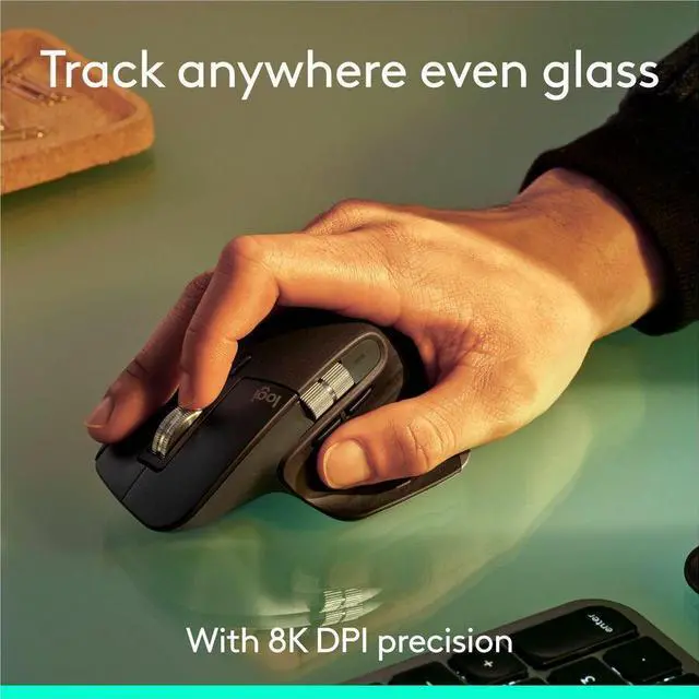 Alt view image 6 of 8 - Logitech MX Master 3S Performance Wireless Mouse with Ultra-fast Scrolling Ergo 8K DPI Track on Glass Quiet Clicks Bluetooth Windows Linux Chrome Black 910007500