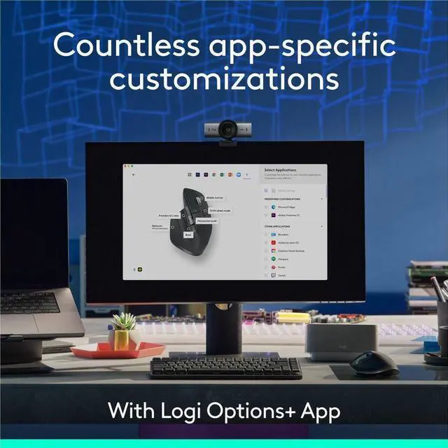 Alt view image 7 of 8 - Logitech MX Master 3S Performance Wireless Mouse with Ultra-fast Scrolling Ergo 8K DPI Track on Glass Quiet Clicks Bluetooth Windows Linux Chrome Black 910007500