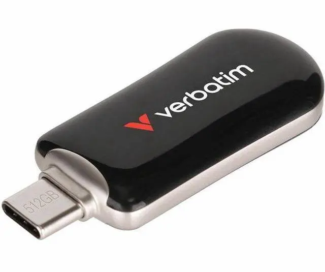 Main image of Verbatim 512GB Plectra USB-C Flash Drive - Black - 512 GB - USB 3.2 (Gen 1) Type C - Black
