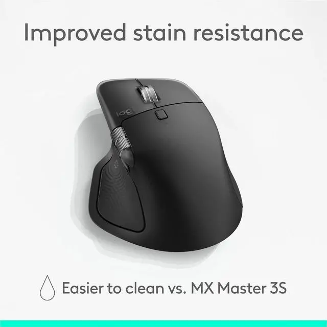 Alt view image 3 of 8 - Logitech MX Master 4 Ergonomic Wireless Mouse with Advanced Performance Haptic Feedback Ultra-Fast Scrolling USB-C Charging Bluetooth Windows MacOS black 910007560