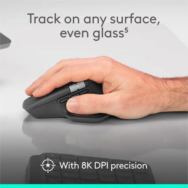 Alt view image 7 of 8 - Logitech MX Master 4 Ergonomic Wireless Mouse with Advanced Performance Haptic Feedback Ultra-Fast Scrolling USB-C Charging Bluetooth Windows MacOS black 910007560