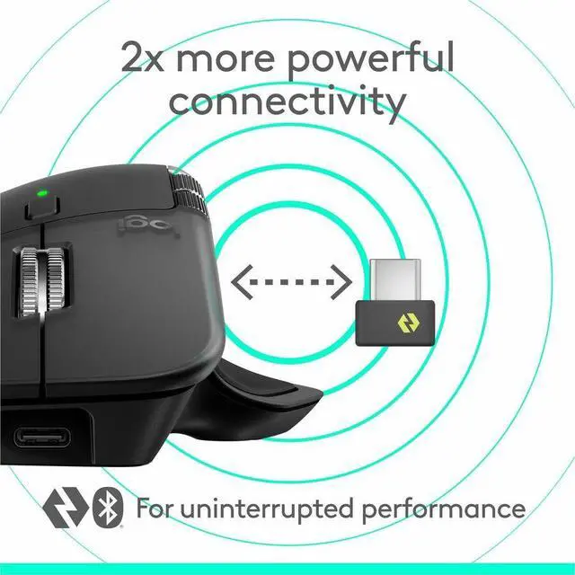 Alt view image 6 of 8 - Logitech MX Master 4 Ergonomic Wireless Mouse with Advanced Performance Haptic Feedback Ultra-Fast Scrolling USB-C Charging Bluetooth Windows MacOS black 910007560