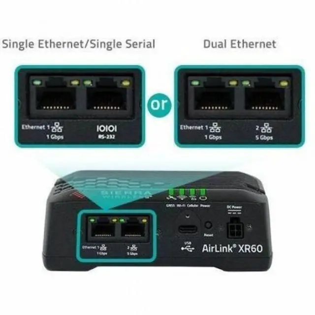 Alt view image 4 of 4 - Sierra Wireless AirLink XR60 Modem/Wireless Router - Wi-Fi 6 IEEE 802.11ax - 2 SIM Cellular - 5G - LTE, HSPA+ - Dual Band (1105099)