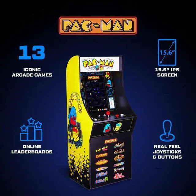 Alt view image 2 of 7 - Arcade1Up PAC-MAN Classic SE Arcade Machine - WiFi Leaderboards to challenge the world - 13 Licensed Arcade Games - 15.6 Inch IPS Color Monitor - Dual Speakers for crisp arcade sound - Real feel Joyst