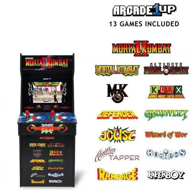 Alt view image 6 of 7 - Arcade1Up Mortal Kombat II Classic SE Arcade Machine - WiFi Leaderboards to challenge the world - 13 Classic Games - 15.6? IPS Color Monitor - Dual Speakers for crisp arcade sound - Real feel Joystick
