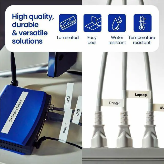 Alt view image 5 of 9 - Brother Genuine P-Touch TZe Black Print on Yellow Label Tape (TZeFX651), Flexible ID Laminated, ~1in x 26.2ft (24mm x 8m), for Select P-Touch Label Makers, Durable, Cable Wrap, Water-Resistant