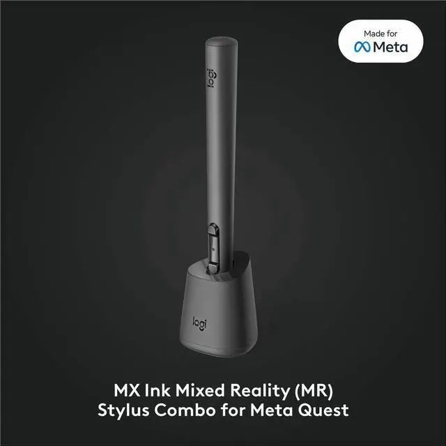 Alt view image 2 of 7 - Logitech MX Ink Mixed-Reality (MR) Stylus with Charging Dock Combo, high precision and pressure sensitive, for Meta Quest 2, Meta Quest 3, Meta Quest 3S