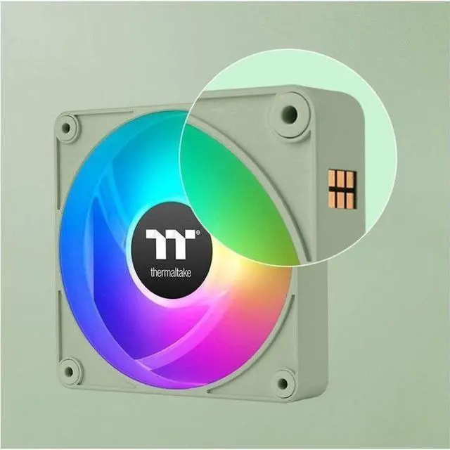 Alt view image 9 of 14 - Thermaltake CT140 EX ARGB Sync PC Cooling Fan Matcha Green, 3 Pack