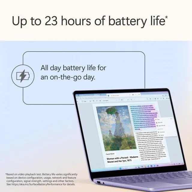 Alt view image 5 of 7 - Microsoft Surface Laptop Copilot+ PC 13" Touchscreen Snapdragon X Plus Processor 16GB Memory 512GB UFS (8th Edition) Violet + Microsoft Surface Pro 12" Keyboard Ocean