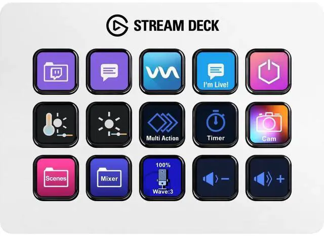 Alt view image 14 of 20 - Elgato Stream Deck MK.2 Keypad with 15 Customizable LCD Keys, White #10GBA9911