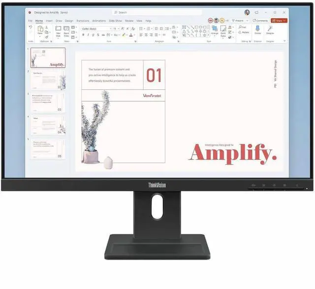 Alt view image 7 of 9 - Lenovo ThinkVision E24-40 24" Class Full HD LED Monitor - 16:9 - Raven Black - 23.8" Viewable - In-plane Switching (IPS) Technology - WLED Backlight - 1920 x 1080 - 16.7 Million Colors - 250
