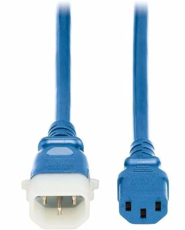 Alt view image 2 of 3 - Eaton Tripp Lite Series PDU Power Cords C13 to P-Lock C14 Heavy-Duty 15A 250V 14 AWG 2 ft. 0.6 m Blue 6 Pack