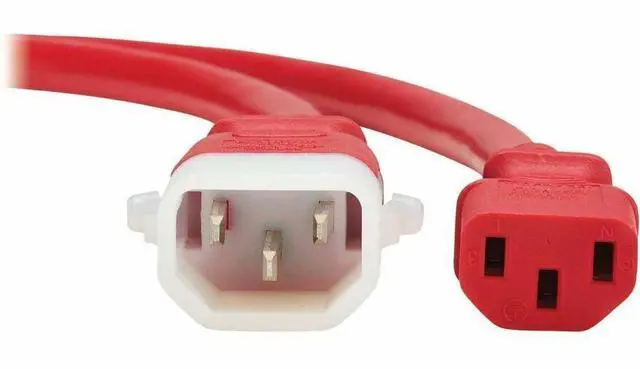 Alt view image 3 of 9 - Eaton Tripp Lite Series PDU Power Cords C13 to P-Lock C14 Heavy-Duty 15A 250V 14 AWG 2 ft. 0.6 m Red 6 Pack