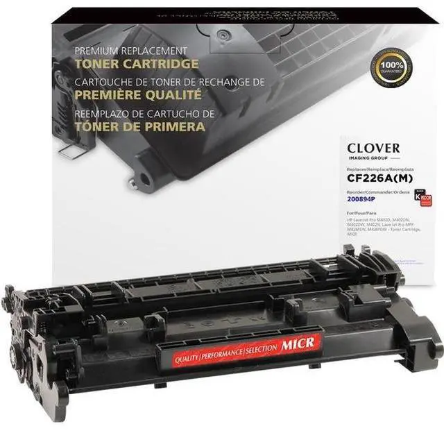 Alt view image 3 of 9 - Clover ufactured MICR Toner Cartridge for HP CF226A HP 26A 200894P