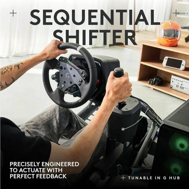 Alt view image 4 of 8 - Logitech G RS Sim Racing Shifter and Handbrake With Easy Mode-Switching Height-Adjustable Handle and Table Clamp for G and PRO Series Wheels PS Xbox and PC Racing Units 941000242