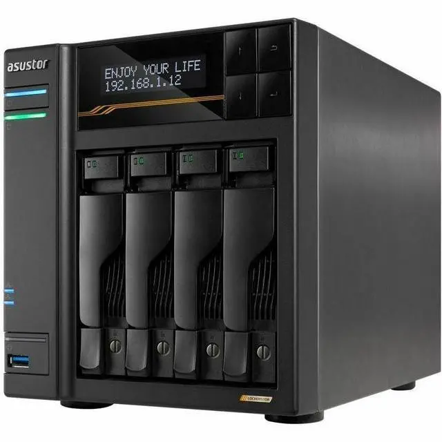 Alt view image 12 of 14 - Asustor Lockerstor 4 Gen3 AS6804T 4 Bay NAS, Quad-Core 2.3GHz CPU, Dual USB 4 Ports, Dual 10GbE Ports, Dual 5GbE Ports, 16G ECC RAM DDR5, Four M.2 SSD Slots (Diskless)