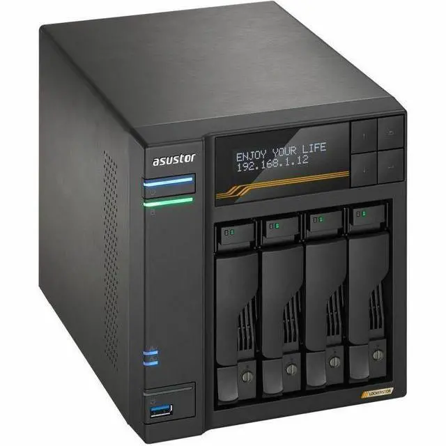 Alt view image 14 of 14 - Asustor Lockerstor 4 Gen3 AS6804T 4 Bay NAS, Quad-Core 2.3GHz CPU, Dual USB 4 Ports, Dual 10GbE Ports, Dual 5GbE Ports, 16G ECC RAM DDR5, Four M.2 SSD Slots (Diskless)