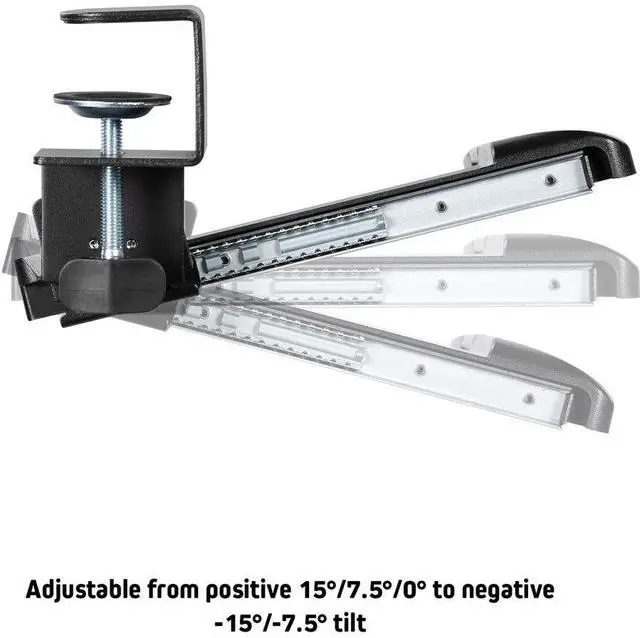 Alt view image 10 of 13 - Desk Clamp Five-Position Tilting Keyboard Tray 26.8" x 11.1 Black KT175