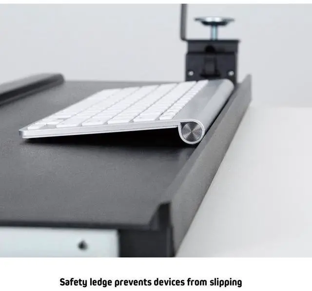 Alt view image 12 of 13 - Desk Clamp Five-Position Tilting Keyboard Tray 26.8" x 11.1 Black KT175