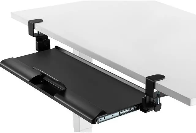 Alt view image 9 of 13 - Desk Clamp Five-Position Tilting Keyboard Tray 26.8" x 11.1 Black KT175