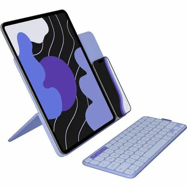 Main image of Logitech Flip Folio Keyboard/Cover Case (Folio) for 13" Apple iPad Pro 13 (2024), iPad Air 13 (2024), iPad Air 13 (2025) Tablet - English Keyboard - Lilac - Bump Resistant, Scratch Resistant - Pl