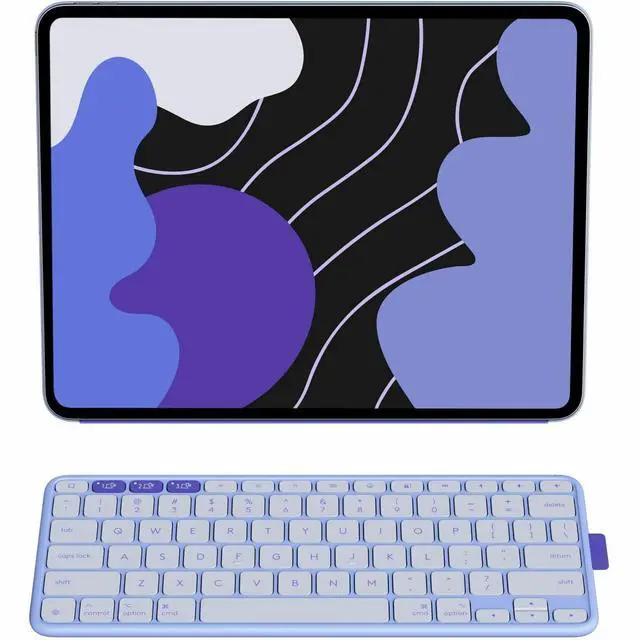 Alt view image 2 of 7 - Logitech Flip Folio Keyboard/Cover Case (Folio) for 13" Apple iPad Pro 13 (2024), iPad Air 13 (2024), iPad Air 13 (2025) Tablet - English Keyboard - Lilac - Bump Resistant, Scratch Resistant - Pl