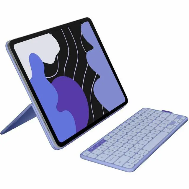 Alt view image 4 of 7 - Logitech Flip Folio Keyboard/Cover Case (Folio) for 13" Apple iPad Pro 13 (2024), iPad Air 13 (2024), iPad Air 13 (2025) Tablet - English Keyboard - Lilac - Bump Resistant, Scratch Resistant - Pl