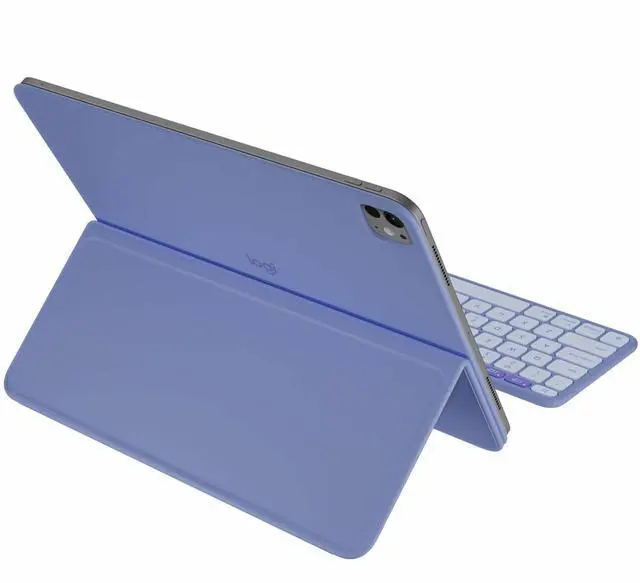 Alt view image 6 of 7 - Logitech Flip Folio Keyboard/Cover Case (Folio) for 13" Apple iPad Pro 13 (2024), iPad Air 13 (2024), iPad Air 13 (2025) Tablet - English Keyboard - Lilac - Bump Resistant, Scratch Resistant - Pl