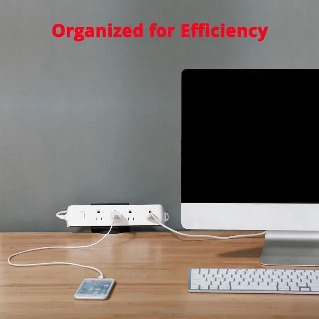 Alt view image 17 of 20 - SIIG Powerstrip Clamp Holder - Securely mounts a powerstrip off the desktop for easy plugin and unplug (Black)