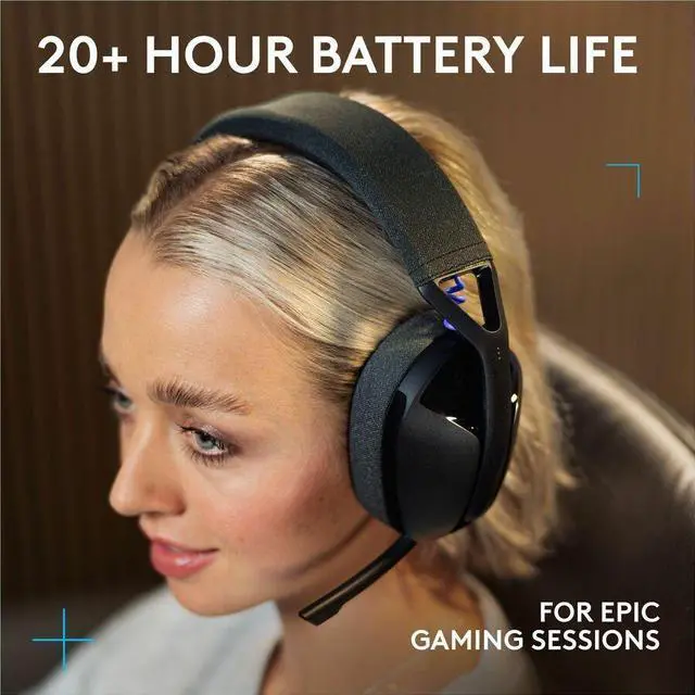 Alt view image 2 of 14 - Logitech G321 LIGHTSPEED Wireless Bluetooth Gaming Headset, dynamic comfort and fit, 20+ hrs battery, PC, PS4, PS5, Nintendo Switch, Mobile - Black - Stereo - Wired/Wireless - Bluetooth - 32.8 ft - 32