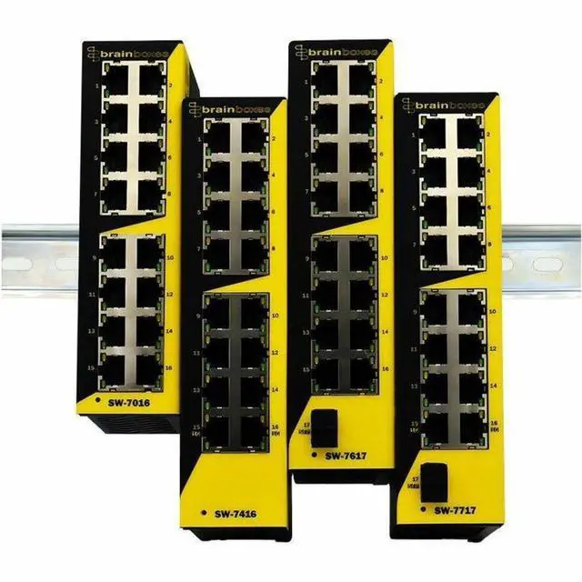 Alt view image 4 of 7 - Brainboxes Hardened Industrial 14x 10/100, 2x 1G & 1x SFP Ethernet Switch