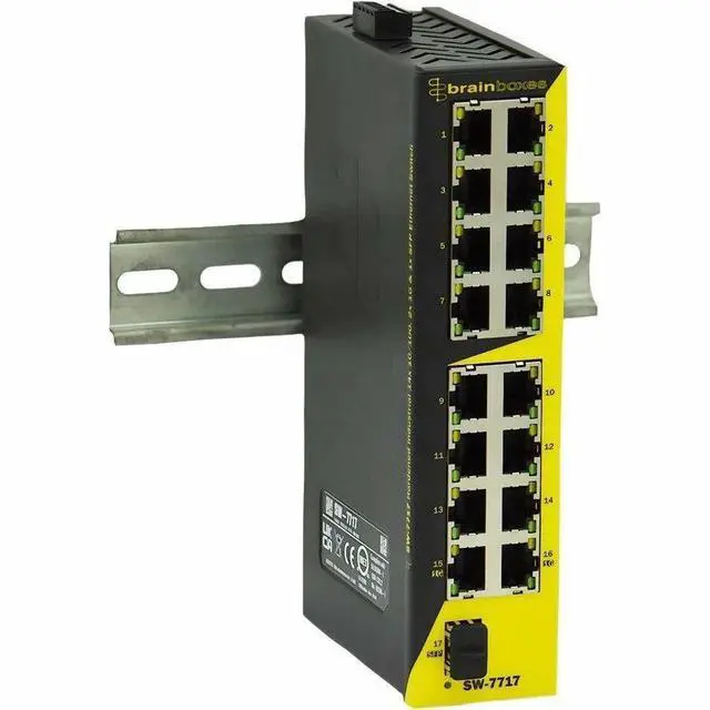 Alt view image 7 of 7 - Brainboxes Hardened Industrial 14x 10/100, 2x 1G & 1x SFP Ethernet Switch