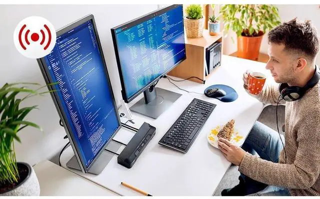 Alt view image 8 of 13 - ATEN 2-Port 4K DisplayPort Dual Display Mini-Matrix Boundless KVM Switch