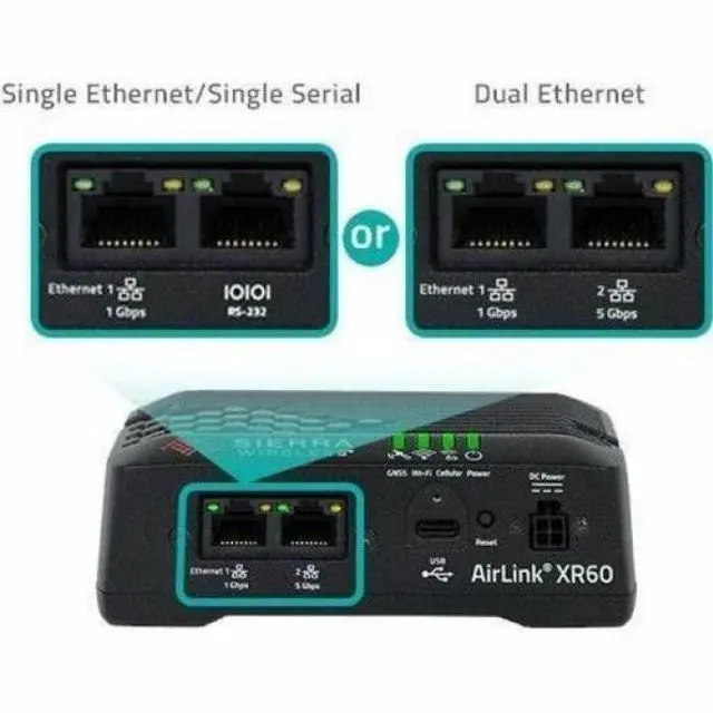 Alt view image 5 of 5 - Sierra Wireless AirLink XR60 2 SIM Cellular Ethernet Modem/Wireless Router TAA Compliant 1105233