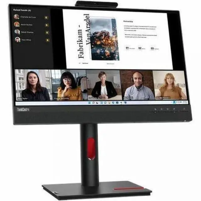 Alt view image 8 of 14 - Lenovo ThinkVision TIO22Gen5 22" Class Webcam Full HD LED Monitor - 16:9 - Black - 21.5" Viewable - in-Plane Switching (IPS) Technology - WLED Backlight - 1920 x 1080-16.7 Million Colors