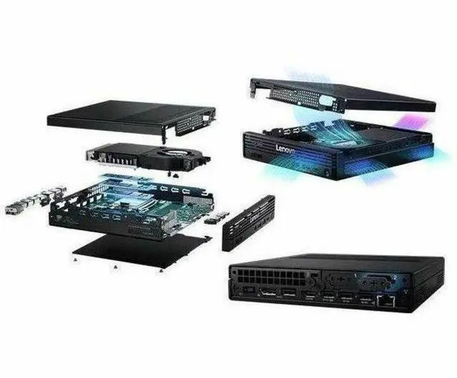 Alt view image 3 of 8 - Lenovo ThinkCentre M90q Gen 6 13AC001TUS Desktop Computer - Intel Core Ultra 5 235 - 32 GB - 512 GB PCI Express NVMe 4.0 x4 SSD - Tiny - Black - Intel Q870 Chip - Windows 11 Pro - Intel DDR5 SDRAM - E