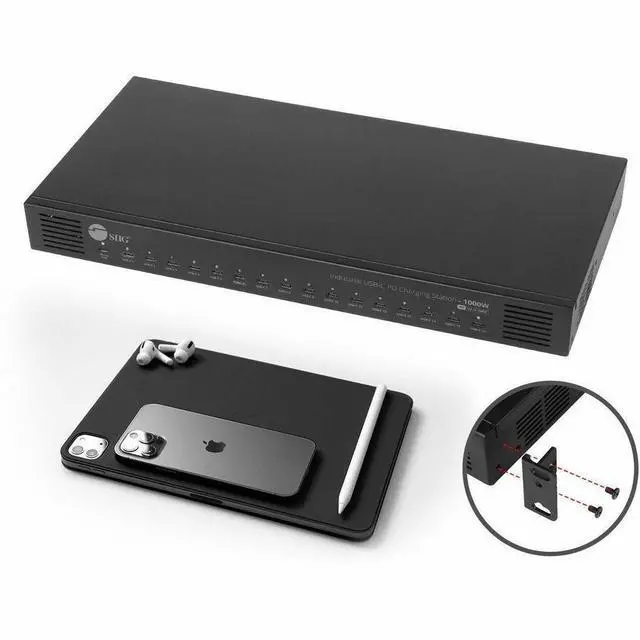 Alt view image 13 of 14 - SIIG 16-Port Industrial USB-C PD Charging Station 1000W up to 10 USB-C 100W up to 16 USB-C 60W