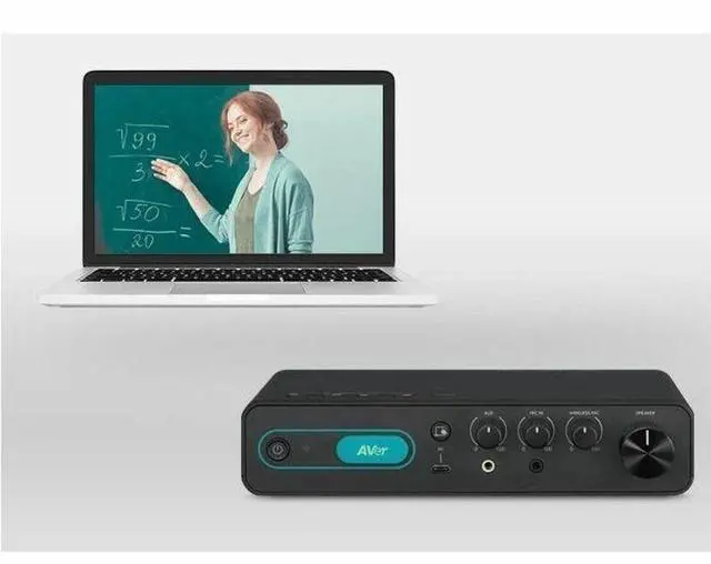 Alt view image 6 of 9 - AVer Ampli Wave SAA5 Instructional Audio System Pendant Microphones Teacher Student Mic Microphone receiver dongle Box SAB5V2 Audio Receiver/Amplifier BoxWall Mount Speakers Box