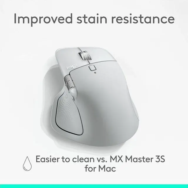 Alt view image 9 of 14 - Logitech MX Master 4 for Mac - Wireless Bluetooth Mouse with Ultra-fast Scrolling, Ergo, haptic feedback, Customize vibration intensity - White Silver