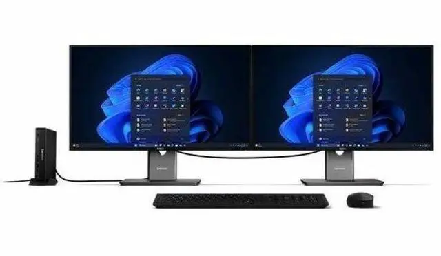 Alt view image 3 of 6 - Lenovo ThinkCentre M70q Gen 6 13A40023US Desktop Computer - Intel Core Ultra 7 265T - vPro Technology - 32 GB - 512 GB SSD - Tiny - Black - Intel Q870 Chip - Windows 11 Pro - Intel DDR5 SDRAM - Englis