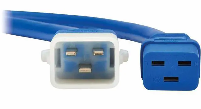 Alt view image 4 of 6 - PDU POWER CORDS C19 P-LOCK C20 HEAVY-DUTY 20A 12AWG 3FT BLUE 6 PCK