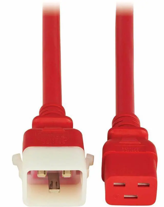 Main image of PDU POWER CORDS C19 P-LOCK C20 HEAVY-DUTY 20A 12AWG 3FT RED 6 PACK