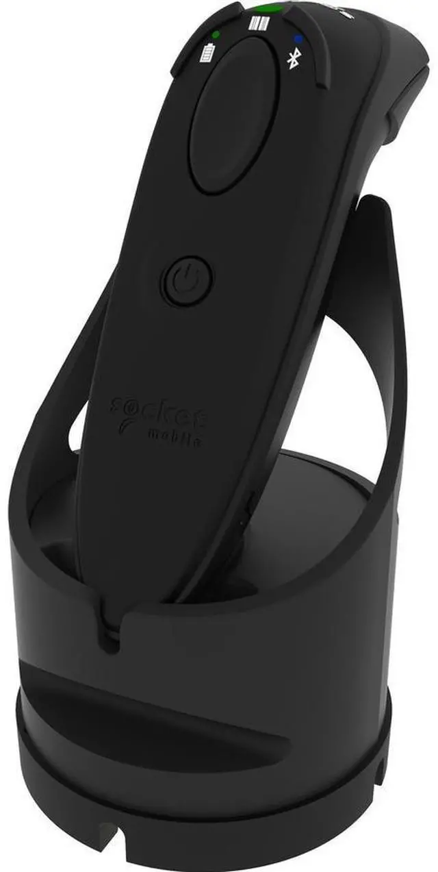 Alt view image 7 of 7 - Socket Mobile D720 Barcode Scanner (with rechargeable battery pre-installed) - Wireless Connectivity - 19.49" Scan Distance - 1D, 2D - Imager - Omni-directional - Bluetooth - USB - Black - Stand