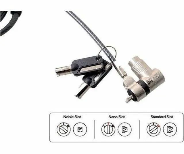 Alt view image 3 of 4 - CODi Universal 3-in-1 Keyed Cable Lock - Compatible with; Standard T-bar security slot, Noble security slot & Nano security slot