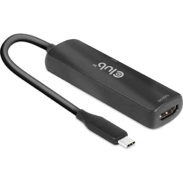 Alt view image 3 of 5 - Club 3D A/V Adapter - 1 x HDMI Digital Audio/Video - Female, 1 x USB Type-C - Female - 1 x USB Gen2 Type C Male - 7680 x 4320 Supported
