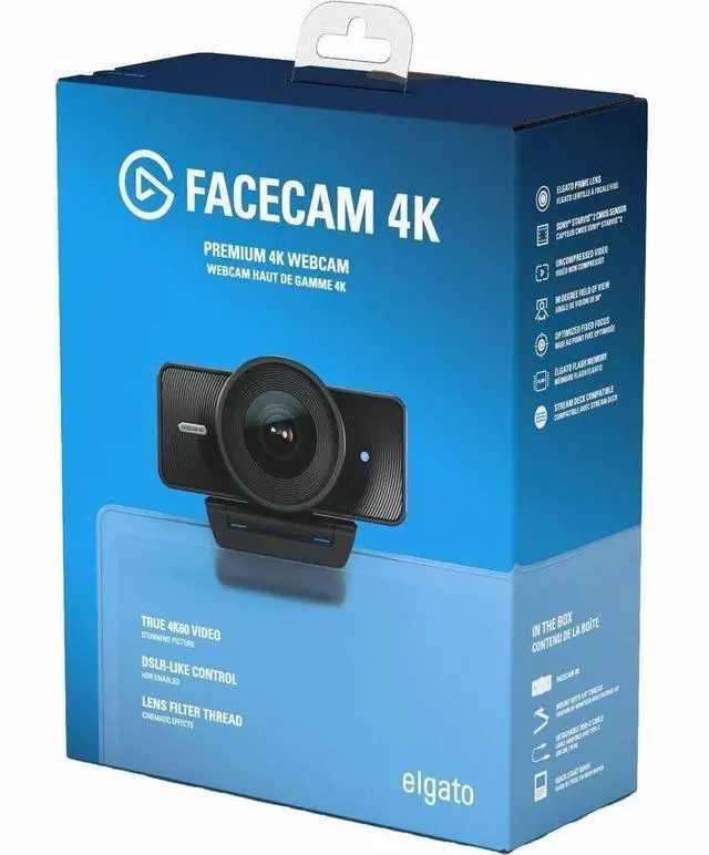 Alt view image 5 of 7 - Elgato FaceCam Webcam - 60 fps - Black - USB 3.0 Type C - 4K - 3840 x 2160 Video - CMOS Sensor - Fixed Focus - 90° Angle - For Monitor - Windows, Windows 11 or Later - AI-powered - Noise Reduc