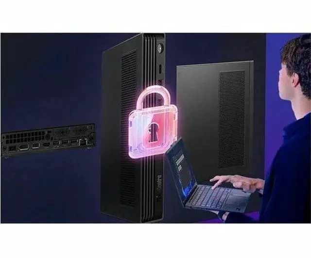Alt view image 4 of 7 - Lenovo ThinkCentre M90q Gen 6 13AC0026US Desktop Computer - Intel Core Ultra 9 285 - 32 GB - 256 GB PCI Express NVMe 4.0 x4 SSD - Tiny - Black - Intel Q870 Chip - Windows 11 Pro - Intel DDR5 SDRAM - E
