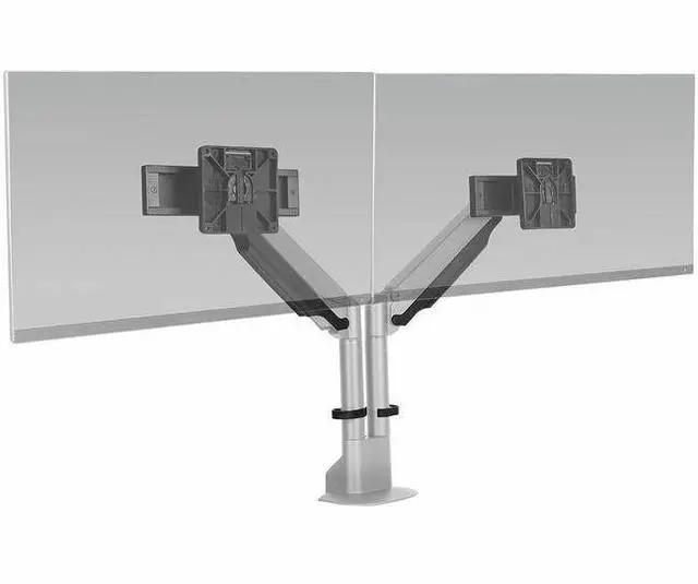 Alt view image 2 of 3 - HAT Design Works E2-2-124 Mounting Arm for Monitor Display Screen Silver Landscape/Portrait